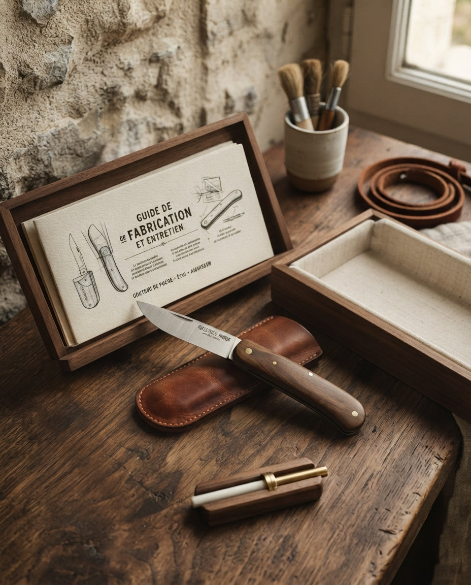 Coffret Couteau de Poche, Étui & Aiguiseur